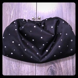 Black clutch with crystals